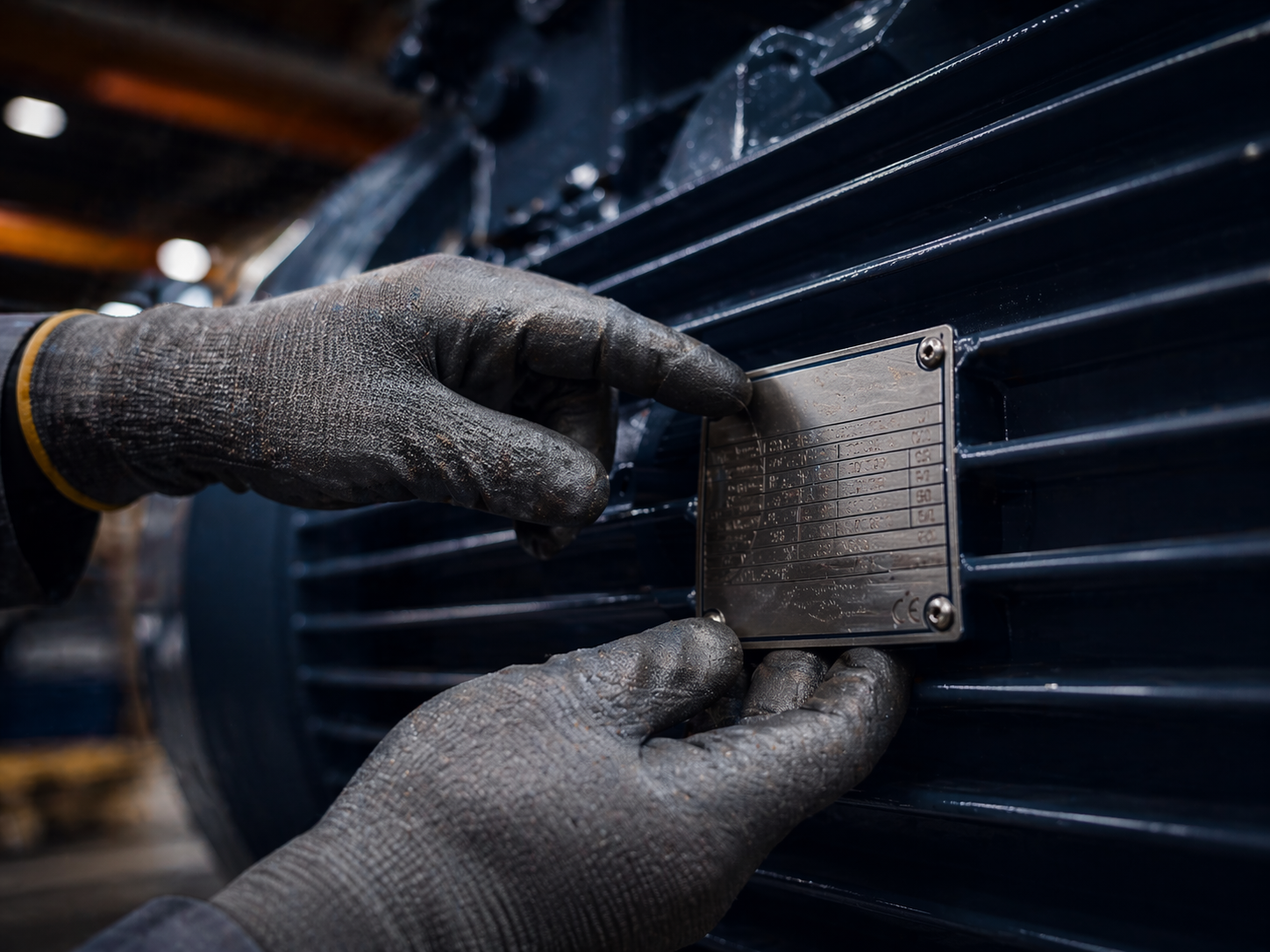 Example nameplate photo for motor identification